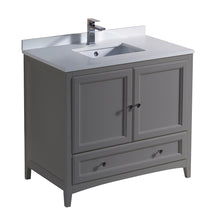 Load image into Gallery viewer, Fresca Oxford 36&quot; Gray Traditional Bathroom Cabinet w/ Top &amp; Sink- Fresca
