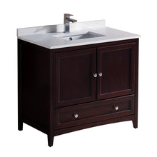 Load image into Gallery viewer, Fresca Oxford 36&quot; Mahogany Traditional Bathroom Cabinet w/ Top &amp; Sink- Fresca
