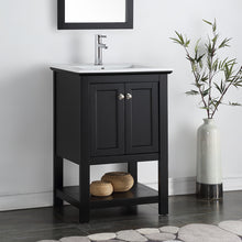 Load image into Gallery viewer, Fresca Manchester 24&quot; Black Traditional Bathroom Vanity- Fresca
