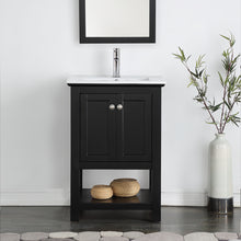 Load image into Gallery viewer, Fresca Manchester 24&quot; Black Traditional Bathroom Vanity- Fresca