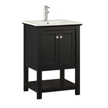 Load image into Gallery viewer, Fresca Manchester 24&quot; Black Traditional Bathroom Vanity- Fresca