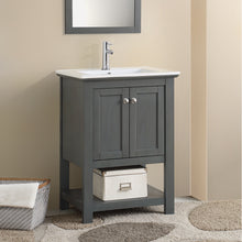 Load image into Gallery viewer, Fresca Manchester Regal 24&quot; Gray Wood Veneer Traditional Bathroom Vanity- Fresca
