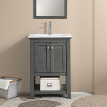 Load image into Gallery viewer, Fresca Manchester Regal 24&quot; Gray Wood Veneer Traditional Bathroom Vanity- Fresca
