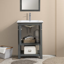 Load image into Gallery viewer, Fresca Manchester Regal 24&quot; Gray Wood Veneer Traditional Bathroom Vanity- Fresca