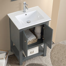 Load image into Gallery viewer, Fresca Manchester Regal 24&quot; Gray Wood Veneer Traditional Bathroom Vanity- Fresca