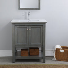 Load image into Gallery viewer, Fresca Manchester Regal 30&quot; Gray Wood Veneer Traditional Bathroom Vanity- Fresca