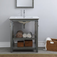 Load image into Gallery viewer, Fresca Manchester Regal 30&quot; Gray Wood Veneer Traditional Bathroom Vanity- Fresca