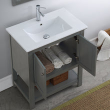 Load image into Gallery viewer, Fresca Manchester Regal 30&quot; Gray Wood Veneer Traditional Bathroom Vanity- Fresca
