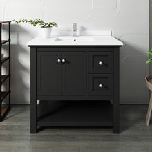 Load image into Gallery viewer, Fresca Manchester 36&quot; Black Traditional Bathroom Cabinet w/ Top &amp; Sink- Fresca