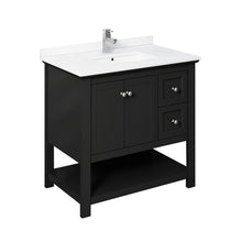 Load image into Gallery viewer, Fresca Manchester 36&quot; Black Traditional Bathroom Cabinet w/ Top &amp; Sink- Fresca
