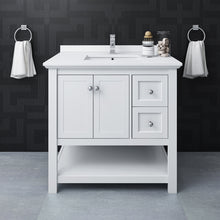 Load image into Gallery viewer, Fresca Manchester 36&quot; White Traditional Bathroom Cabinet w/ Top &amp; Sink- Fresca