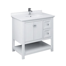 Load image into Gallery viewer, Fresca Manchester 36&quot; White Traditional Bathroom Cabinet w/ Top &amp; Sink- Fresca