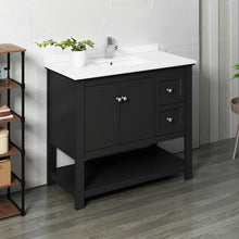 Load image into Gallery viewer, Fresca Manchester 42&quot; Black Traditional Bathroom Cabinet w/ Top &amp; Sink- Fresca