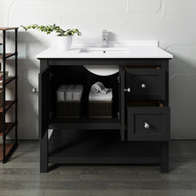 Load image into Gallery viewer, Fresca Manchester 42&quot; Black Traditional Bathroom Cabinet w/ Top &amp; Sink- Fresca