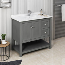 Load image into Gallery viewer, Fresca Manchester Regal 42&quot; Gray Wood Veneer Traditional Bathroom Cabinet w/ Top &amp; Sink- Fresca