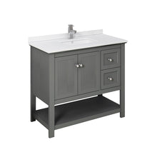 Load image into Gallery viewer, Fresca Manchester Regal 42&quot; Gray Wood Veneer Traditional Bathroom Cabinet w/ Top &amp; Sink- Fresca