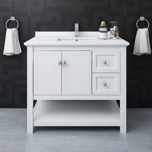 Load image into Gallery viewer, Fresca Manchester 42&quot; White Traditional Bathroom Cabinet w/ Top &amp; Sink- Fresca