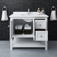 Load image into Gallery viewer, Fresca Manchester 42&quot; White Traditional Bathroom Cabinet w/ Top &amp; Sink- Fresca