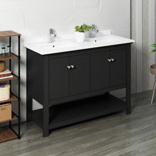 Load image into Gallery viewer, Fresca Manchester 48&quot; Black Traditional Bathroom Cabinet w/ Top &amp; Sink- Fresca