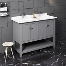 Load image into Gallery viewer, Fresca Manchester 48&quot; Gray Traditional Double Sink Bathroom Cabinet w/ Top &amp; Sinks- Fresca