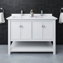 Load image into Gallery viewer, Fresca Manchester 48&quot; White Traditional Bathroom Cabinet w/ Top &amp; Sink- Fresca