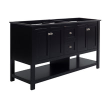 Load image into Gallery viewer, Fresca Manchester 60&quot; Black Traditional Double Sink Bathroom Cabinet- Fresca