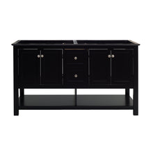 Load image into Gallery viewer, Fresca Manchester 60&quot; Black Traditional Double Sink Bathroom Cabinet- Fresca