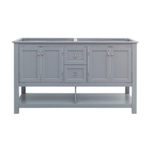 Load image into Gallery viewer, Fresca Manchester 60&quot; Gray Traditional Double Sink Bathroom Cabinet- Fresca