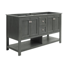 Load image into Gallery viewer, Fresca Manchester Regal 60&quot; Gray Wood Veneer Traditional Double Sink Bathroom Cabinet- Fresca