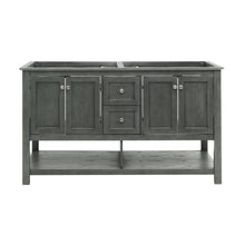 Load image into Gallery viewer, Fresca Manchester Regal 60&quot; Gray Wood Veneer Traditional Double Sink Bathroom Cabinet- Fresca
