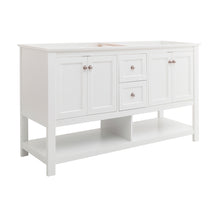 Load image into Gallery viewer, Fresca Manchester 60&quot; White Traditional Double Sink Bathroom Cabinet- Fresca