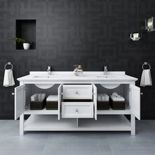Load image into Gallery viewer, Fresca Manchester 72&quot; White Traditional Double Sink Bathroom Cabinet w/ Top &amp; Sinks- Fresca