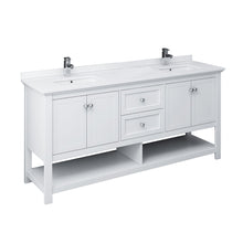 Load image into Gallery viewer, Fresca Manchester 72&quot; White Traditional Double Sink Bathroom Cabinet w/ Top &amp; Sinks- Fresca