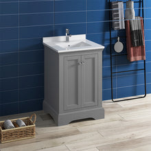 Load image into Gallery viewer, Fresca Windsor 24" Gray Textured Traditional Bathroom Cabinet w/ Top &amp; Sink- Fresca