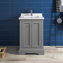 Load image into Gallery viewer, Fresca Windsor 24" Gray Textured Traditional Bathroom Cabinet w/ Top &amp; Sink- Fresca