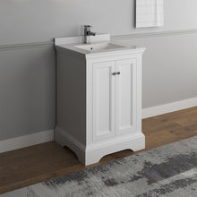 Load image into Gallery viewer, Fresca Windsor 24" Matte White Traditional Bathroom Cabinet w/ Top &amp; Sink- Fresca