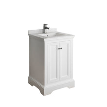Load image into Gallery viewer, Fresca Windsor 24" Matte White Traditional Bathroom Cabinet w/ Top &amp; Sink- Fresca