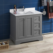 Load image into Gallery viewer, Fresca Windsor 36" Gray Textured Traditional Bathroom Cabinet w/ Top &amp; Sink- Fresca