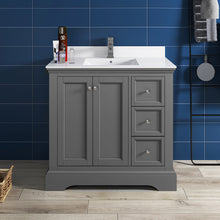 Load image into Gallery viewer, Fresca Windsor 36" Gray Textured Traditional Bathroom Cabinet w/ Top &amp; Sink- Fresca