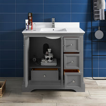 Load image into Gallery viewer, Fresca Windsor 36" Gray Textured Traditional Bathroom Cabinet w/ Top &amp; Sink- Fresca