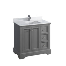 Load image into Gallery viewer, Fresca Windsor 36" Gray Textured Traditional Bathroom Cabinet w/ Top &amp; Sink- Fresca