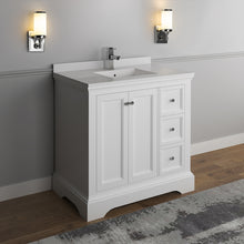 Load image into Gallery viewer, Fresca Windsor 36" Matte White Traditional Bathroom Cabinet w/ Top &amp; Sink- Fresca