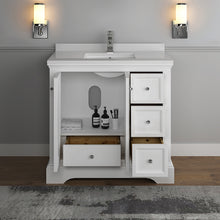 Load image into Gallery viewer, Fresca Windsor 36" Matte White Traditional Bathroom Cabinet w/ Top &amp; Sink- Fresca