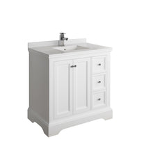 Load image into Gallery viewer, Fresca Windsor 36" Matte White Traditional Bathroom Cabinet w/ Top &amp; Sink- Fresca