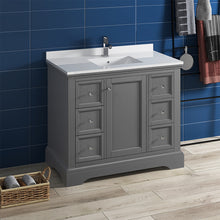 Load image into Gallery viewer, Fresca Windsor 40&quot; Gray Textured Traditional Bathroom Cabinet w/ Top &amp; Sink- Fresca