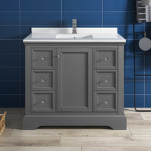 Load image into Gallery viewer, Fresca Windsor 40&quot; Gray Textured Traditional Bathroom Cabinet w/ Top &amp; Sink- Fresca