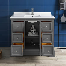 Load image into Gallery viewer, Fresca Windsor 40&quot; Gray Textured Traditional Bathroom Cabinet w/ Top &amp; Sink- Fresca