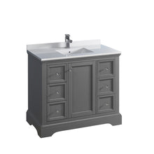 Load image into Gallery viewer, Fresca Windsor 40&quot; Gray Textured Traditional Bathroom Cabinet w/ Top &amp; Sink- Fresca