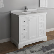 Load image into Gallery viewer, Fresca Windsor 40&quot; Matte White Traditional Bathroom Cabinet w/ Top &amp; Sink- Fresca