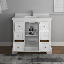 Load image into Gallery viewer, Fresca Windsor 40&quot; Matte White Traditional Bathroom Cabinet w/ Top &amp; Sink- Fresca